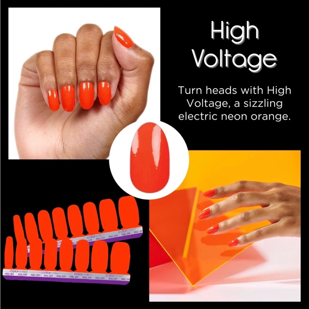 Color Street High Voltage Neon Orange Press-On Nails